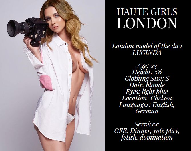 Beautiful blonde escort Lucinda at Haute Girls London escorts agency
